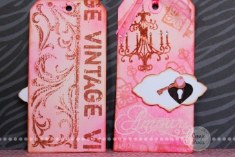 Connie Hanks Photography // ClickyChickCreates.com // stamped and embossed tag with additional background stamping