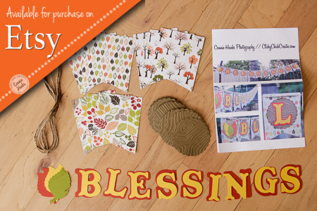 Blessings Fall Thanksgiving Banner $24.00