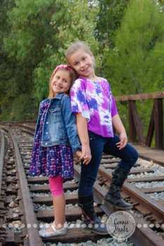 Connie Hanks Photography // ClickyChickCreates.com // Sister photo session, Iron Mountain Trail, Old Poway Park, sisters, rustic, park, field