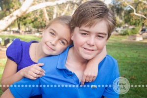 Connie Hanks Photography // ClickyChickCreates.com // Family photography at Old Poway Park, poses, kids, siblings, brother, sister, rustic, park,