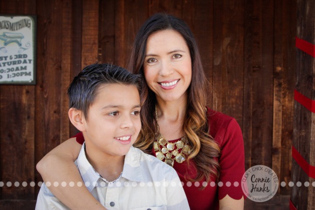 Connie Hanks Photography // ClickyChickCreates.com // Mother, son, Old Poway Park, poses, family, rustic, park,
