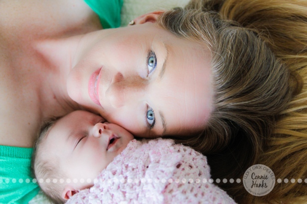 Connie Hanks Photography // ClickyChickCreates.com // baby girl newborn photo session - mother and child