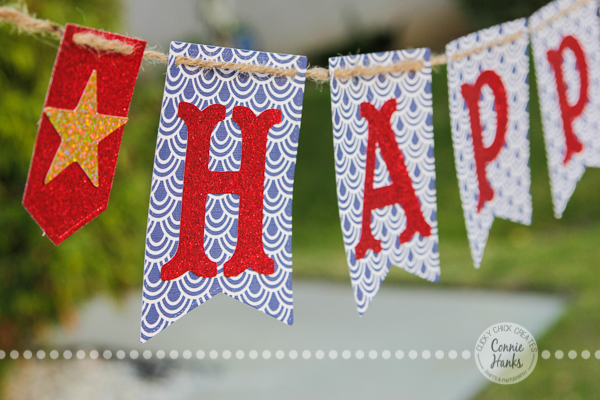 Connie Hanks Photography // ClickyChickCreates.com // Fourth of July banners available on Etsy, Happy 4th, Freedom, red, white and blue, glitter, glam