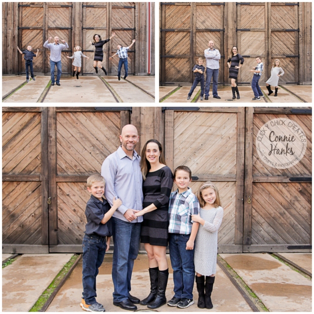 Connie Hanks Photography // ClickyChickCreates.com // family photos, San Diego family photography, multi-generation family photo session, extended family photography, siblings, rustic, Old Poway Park, barn doors